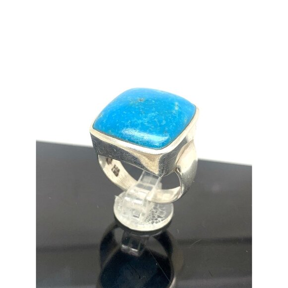 Turquoise Sterling Silver 925 Ring Estate Jewelry Women's Size 9 - Picture 1 of 14